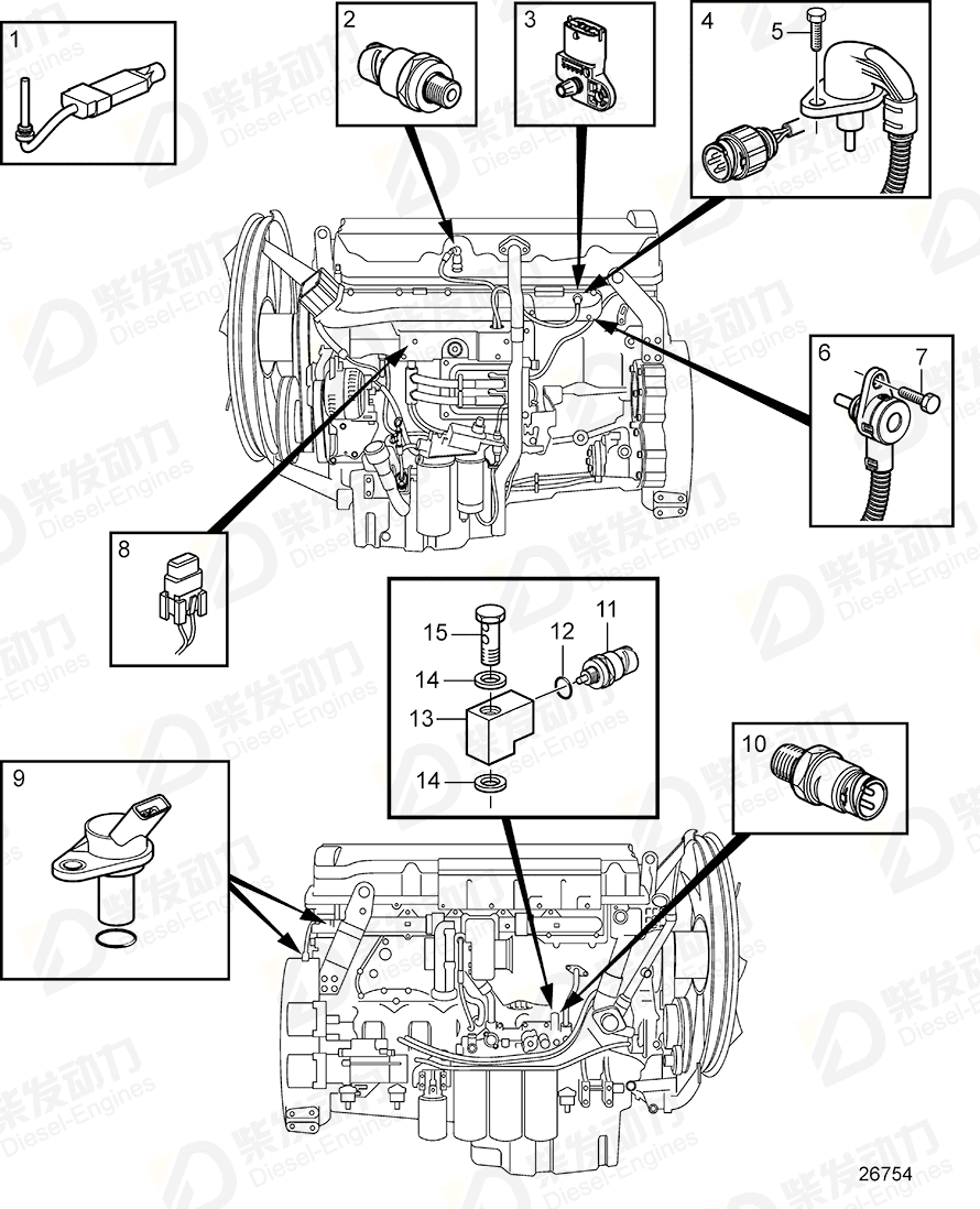 volvo penta Connection block 3812421 Drawing
